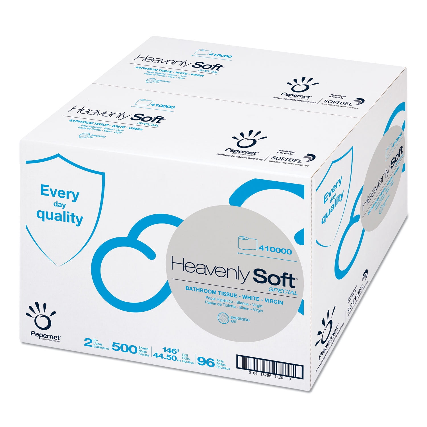 Papernet Dry Tech Paper Towel, 7.5" x 7200", White, 6/Carton (SOD410126)