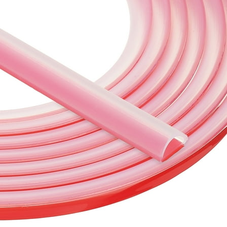 Uxcell Silicone Weather Stripping Door Seal, 19.7 ft D Shape Weather Stripping Self Adhesive Door Seal Strip for Door Frame, Window Sealing, Large Gap, 3.94"Wx0.39"Tx1.97H, Clear/Red