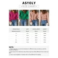 thumbnail image 2 of Asyoly Women's Crew Neck Sweater Long Bubble Sleeve Casual Knit Pullover Cute Jumper Winter Tops Knitwear, 2 of 7