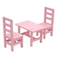 thumbnail image 1 of serony Table à Manger Miniature 1:6 pour Maison de Poupée, Chaises 1/6, Ensemble de Meubles de Cuisine, Rose, 1 of 6