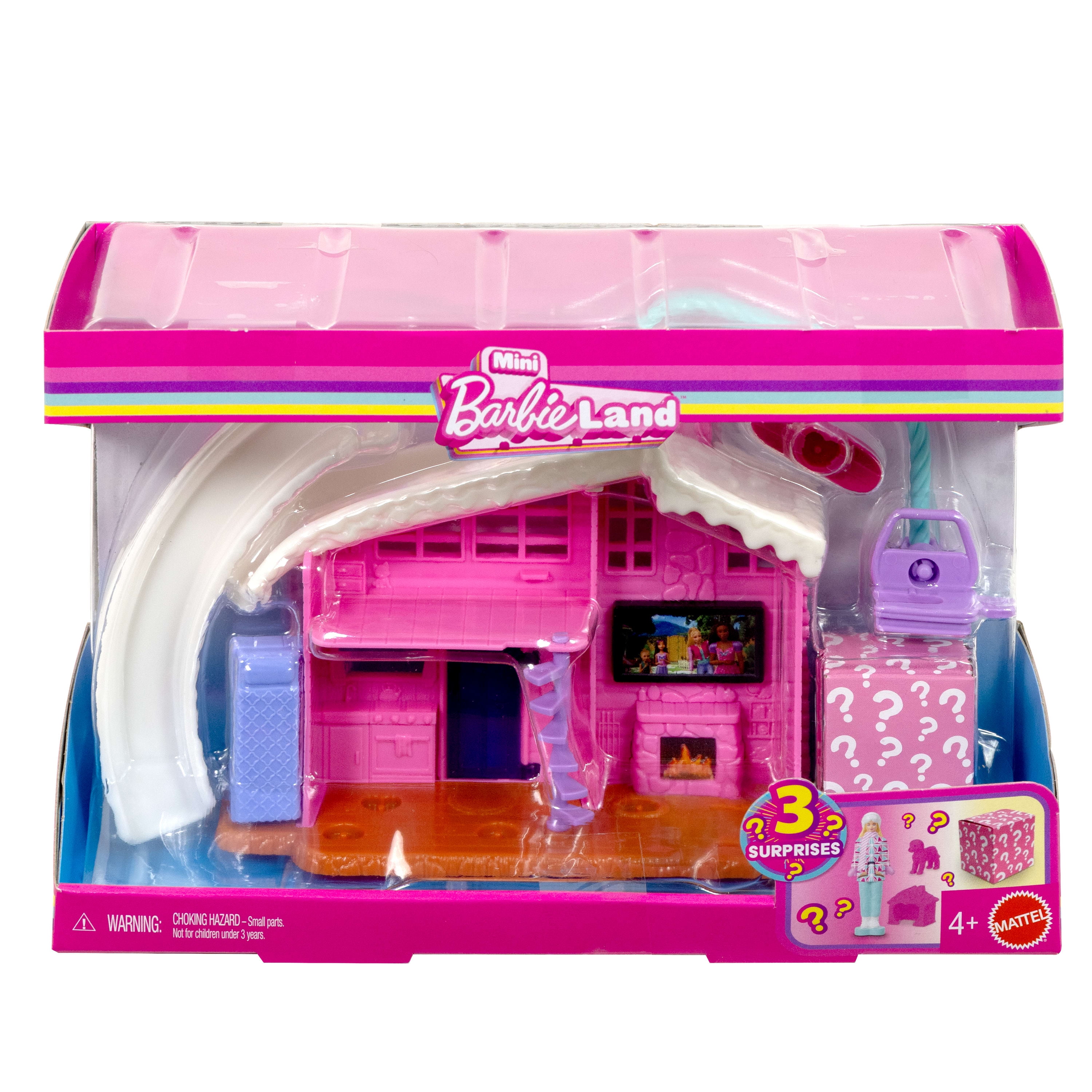 Barbie Mini Barbie Land Doll House Playsets with 1.5-Inch Doll, Furniture & Accessories (Styles May Vary)
