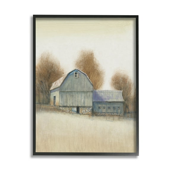 Stupell Industries Vintage Farm Barn Stable Neutral Autumn Tones Black Framed by Tim O'Toole