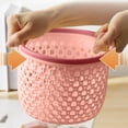 thumbnail image 4 of Laundry Basket Hamper Organizer with Built-In Comfort Carry Handles, Clothes Hamper, Laundry Hamper for Dorm Laundry Room Bedroom, Nestable Hollow 5L, Pink, 4 of 7