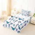 thumbnail image 5 of jejeloiu Watercolor Ocean Life Twin Sheets,Turtle Whale Print Bedding For Boys,Multicolor,3pcs,1 Fitted Sheet and 1 Pillowcase, 5 of 6