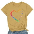 thumbnail image 2 of ICHUANYI Womens Summer Tops Casual Crew Neck Short Sleeve Hearts Print T-shirt, 2 of 3