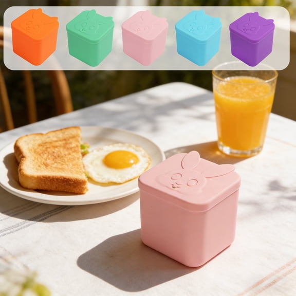 Bento Box Silicone Snack Container Leak Proof Mini Condiment Portable Sauce Reusable Lunch Accessory BPA Free by Xuniizn