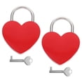thumbnail image 3 of 2 Sets Love Locks Suitcase Padlocks Heart Shaped Luggage Padlock for Decor, 3 of 9