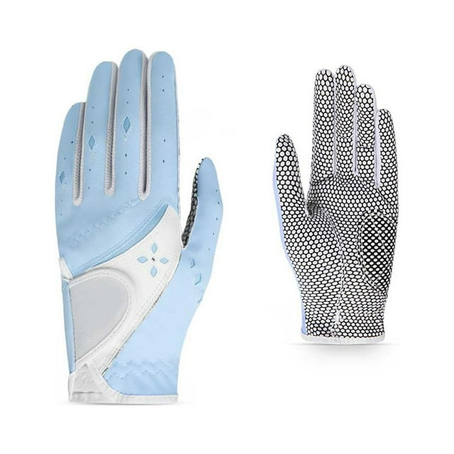 Guantes de Golf Naiovety para mujer PU antideslizante ajustable Azul talla 20