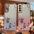 thumbnail image 2 of for Samsung Galaxy S21 FE 5G Glitter Clear Case for Women Girls Cute Flower Bling Sparkle S21 FE Case Luxury Plating Full Lens Camera Protection Phone Cover for S21 FE 5G 6.4" (Purple), 2 of 9