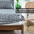 thumbnail image 3 of King Size Bed Sheets Set PC Soft Cooling Thread Count Microfiber Printed Sheet Deep Pocket Breathes Better Machine Washable Tropical Palm Tree Fronds Patterned Double, 3 of 6