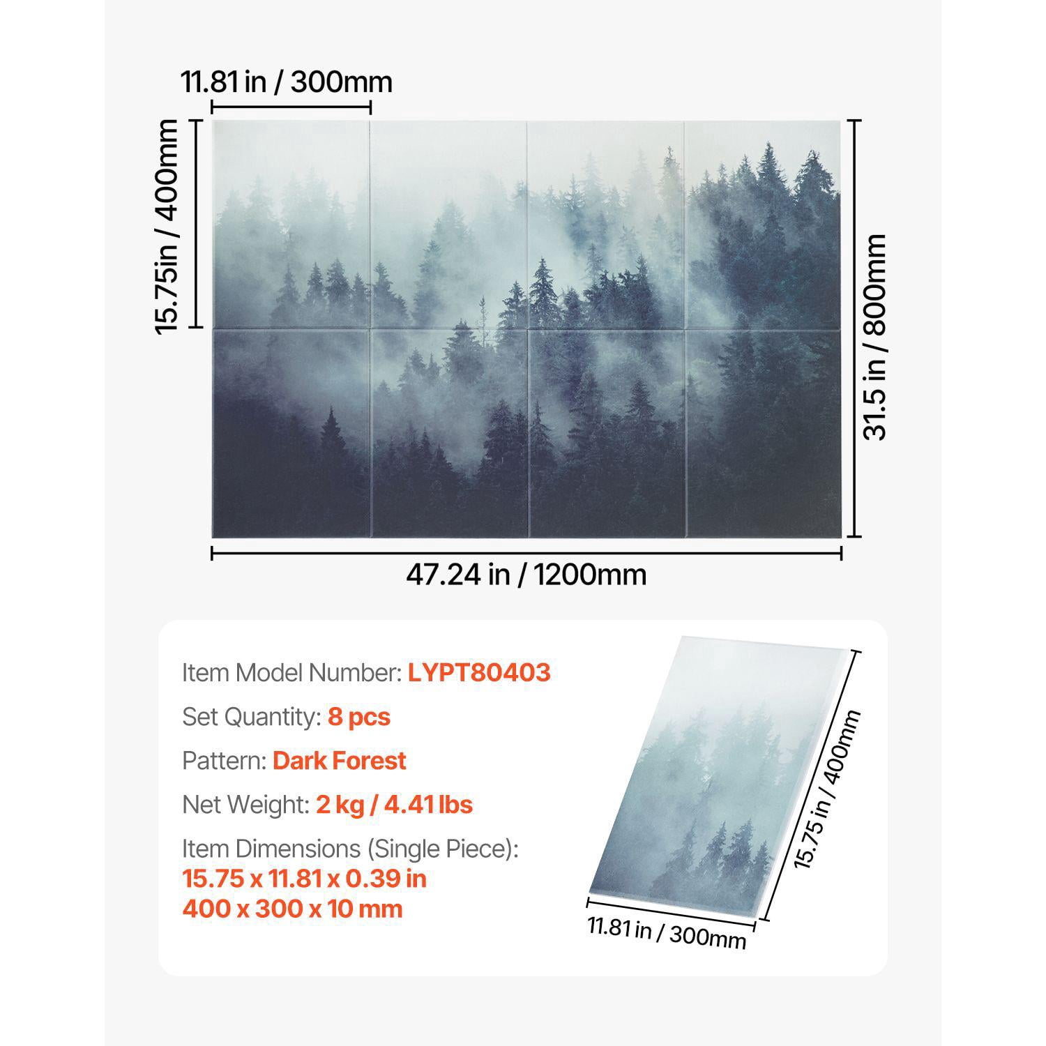 8 Pack Self Adhesive Acoustic Panels 63x23.62x0.4 Inch Soundproof Wall Tiles Decorative Sound Dampening Boards for Home Office Studio Gaming Room Theater