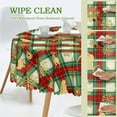 thumbnail image 2 of Eikione Christmas Tablecloth Round 60 Inch, Red-and-Green Checked Table-Cloth Reindeer Snowflake, Wipeable Table Cover for Picnic Party, 2 of 5