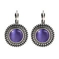 thumbnail image 1 of 1 Paire de Boucles d'Oreilles Rondes Rondes en Pierre Femmes Boucles d'Oreilles Bijoux Sculptés Vintage Tibétain, 1 of 9