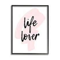 Stupell Industries Life Lover Casual Phrase Graphic Art Black Framed Art Print Wall Art, Design by Martina Pavlova