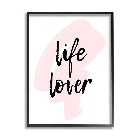 Stupell Industries Life Lover Casual Phrase Graphic Art Black Framed Art Print Wall Art, Design by Martina Pavlova