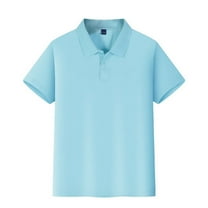 Boys' Moisture Wicking Performance Sport Polo Short Sleeve Shirt Blue Size 8-9