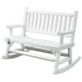 thumbnail image 2 of Topcobe 2-Seater Log-Style Outdoor Rocking Bench, Sturdy Patio Loveseat with Comfortable Wide Seats, Ideal for Garden, Deck, White, 2 of 11