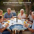 thumbnail image 3 of Round Outdoor Tablecloth with Umbrella Hole and Zipper, Navy Blue Coastal Tablecloth with Elastic Waterproof, Shell Starfish Coral Nautical Summer Ocean Patio Table Covers for 36" - 44" Pool Tables, 3 of 9