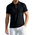 thumbnail image 3 of Evdexr Men's Polo Shirts Collared Short Sleeve Shirts 2026 Summer Button Down Athletic Regular Fit Business T Shirts Breathable Quick Dry Tops Black 3XL, 3 of 9