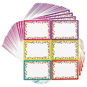 144 Pieces Decorative Colorful Name Tags for Classroom  Blank Stickers to Write on for Student Desks, Bin Labels, Teacher Supplies, 6 Designs (3.5 x 2.5 Inches)