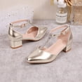 thumbnail image 5 of IVEYRTF Girls Mid Heel Sandals T-Strap Sandals Formal Party School Fashion Adjustable Strap Dress Shoes, 5 of 5