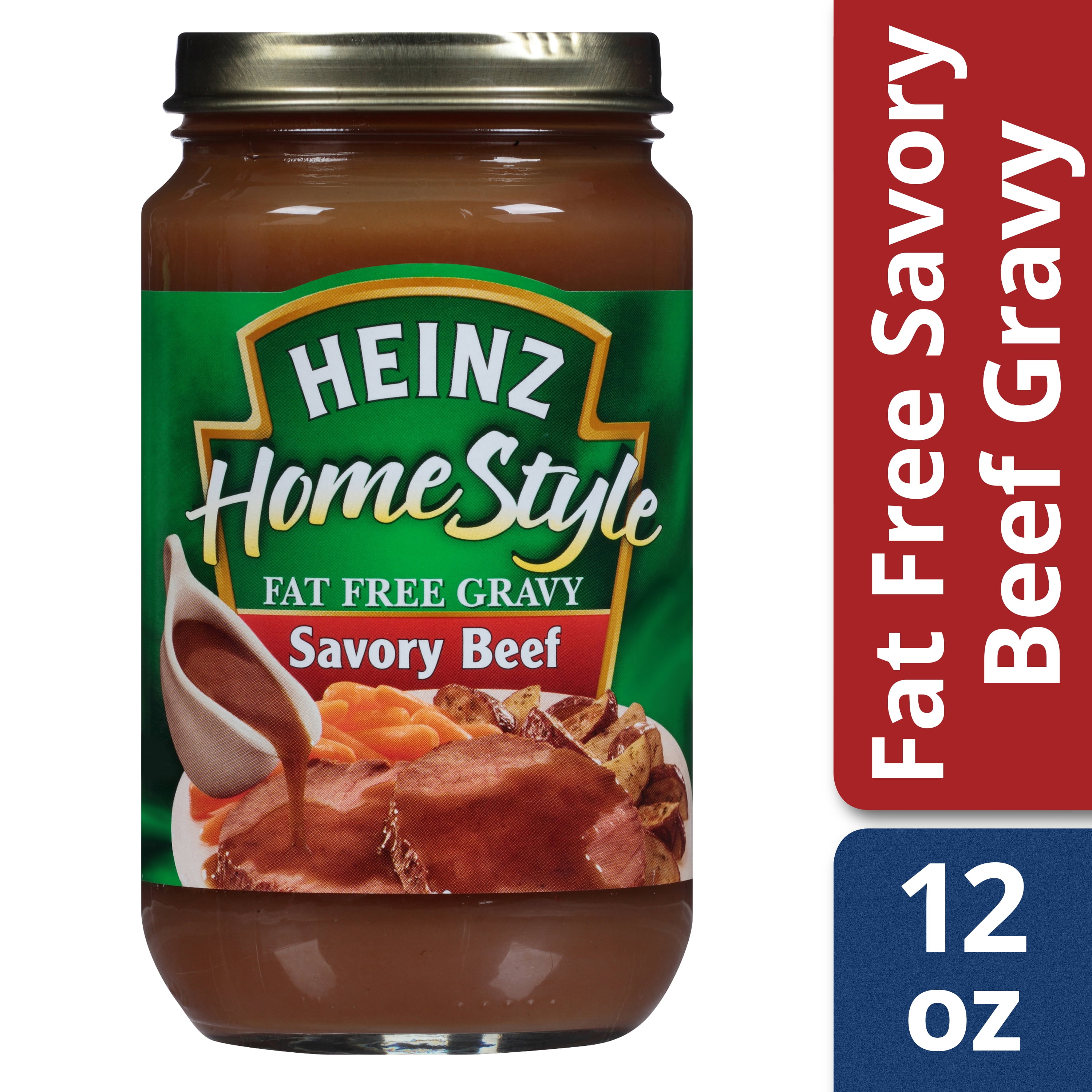 (2 Pack) Heinz Savory Beef FatFree Gravy, 12 oz Jar