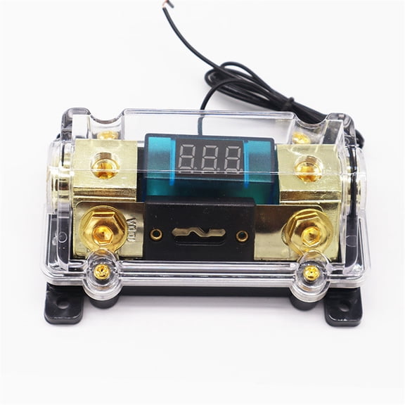 FYUU Car Audio Voltage Display Fuse Holder 1/0GA IN - 2/4GA Out