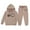 Khaki, variant on Girls Outfits Set Cute Letter Print Hoodie And Pants Comfy Casual Two Piece Outfit For Toddler Kids Winter Clothes