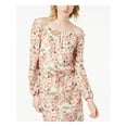 thumbnail image 3 of MAISON JULES $80 Womens New 1385 Ivory Floral Print Long Sleeve Dress 6 B+B, 3 of 4