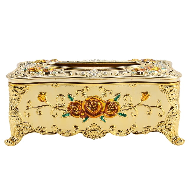Shisuyan Top-Grade Napkin Holder European Style Napkin Case Rose Patterned Tissue Box