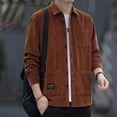 thumbnail image 2 of Men's Casual Corduroy Padded Jacket for Autumn Winter Fashion Textured Outerwear Comfortable Warm Large Size Coat Mens Casual Crew Neck Basic Tees, 2 of 4