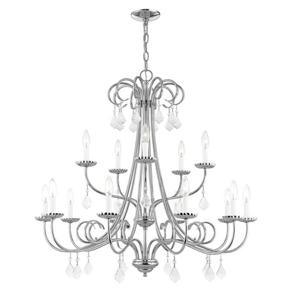 Livex Lighting Daphne 15 Light Foyer Chandelier in Polished Chrome