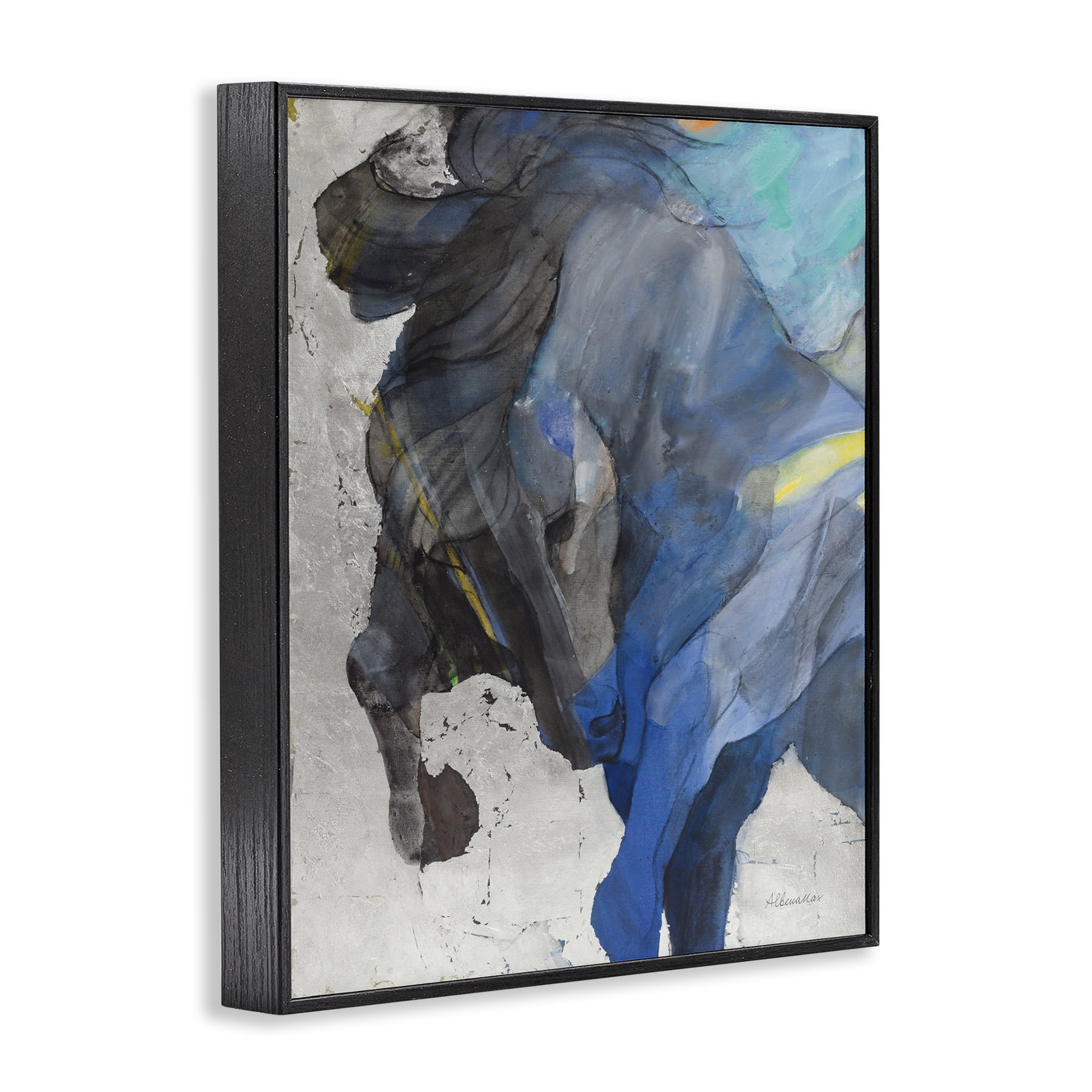 Stupell Industries Majestic Valor Stallion Animals & Insects Painting Black Framed Art Print Wall Art, 16 x 20