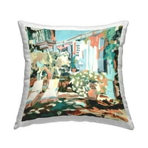 Stupell Industries City Street Abstraction Decorative Printed Throw Pillow Design by Melissa Wang .