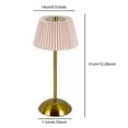 thumbnail image 2 of Upgraded Bedside Table Lamp with 3 Color Temperatures, USB Charging Metal Base Night Light, Pleated Fabric Shade Stepless Cordless Table Lamp, 1800mAh (11.8 inch), 2 of 10