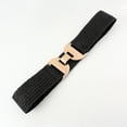 thumbnail image 4 of Straw Woven Elastic Belt for Women Fashion Wide Belts Stretchy Boho Belt Ladies Beach Dress Belt with Gold Buckle, 4 of 7