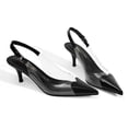thumbnail image 4 of RONILURN Women's Kitten Heel Pumps Transparent Slingback Closed Pointed Toe Low Heel Dress Shoes Backless Comfortable Clear PVC, 4 of 8