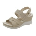 thumbnail image 2 of Leozcaa Sandales de Marche pour Femmes Légères Semelle Douce Compensée Basse Confort Intérieur Extérieur Chaussures Plates Décontractées, 2 of 7