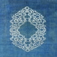 thumbnail image 1 of Ahgly Company Machine Washable Indoor Square Industrial Modern Iceberg Blue Area Rugs, 4' Square, 1 of 7
