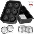 thumbnail image 1 of Lot De 2 Bacs Glaons En Silicone Avec Couvercle Et Grand Bac Glaons Carr Pour Boissons Glaces, Whisky Et Cócteles, 1 of 5