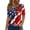 Dark Blue(American Flag Stars), variant on 4th Of July Womens Tops Summer Button V Neck Retro Shirts Independence Day American Flag Stars Striped Festival Short Sleeve T Shirts for Women Watermelon Red M