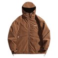 thumbnail image 2 of Maoxin Mens Jacket Men's Outdoor Solid Color Windproof Removable Inner Liner Pocket Zipper Jacket Coffee L, 2 of 6