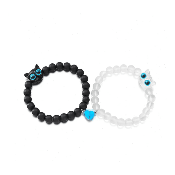 Pulsera Magnética Corazón De Gato Que Brilla En La Oscuridad Xtellar blanco