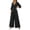 Black, variant on Edvintorg Women Jumpsuit Lightweight 3/4 Sleeve V Neck Casual Flowy Romper with Wide Leg Pant One Piece Womens Trendy Clothes S-2XL Black