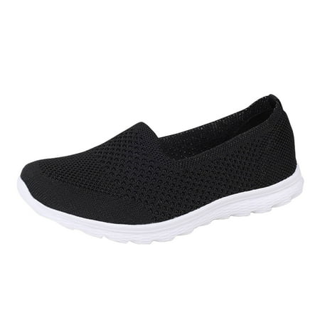 KELINFONG Womens Mesh Flats Shoes Breathable Slip on Shoes Casual Comfortable Walking Shoes Nurse Shoes