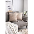 thumbnail image 3 of ZECATL Beige Throw Pillow Covers: 2 Pack 18x18 Inch Boho Striped Cotton Linen Rectangular Decorative Pillow Cases with Tassels for Farmhouse Couch Sofa Chair, 3 of 8