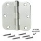 thumbnail image 4 of 1pc puerta bisagras satinado níquel 3.5x3.5 pulgadas / 8.9x8.9cm bisagras interiores for puertas Níquel cepillado con esquinas de 5/8 Radius, 4 of 4