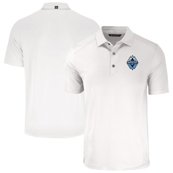 Men's-Cutter & Buck  White Vancouver Whitecaps FC Big & Tall Forge Eco Stretch Recycled Polo