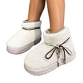 thumbnail image 2 of Viluyesy Womens Snow Boots Faux Fur Lined Platform Slip On Ankle Winter Boots Comfortable Plush for Outdoor Everyday Wear White Size 7-7.5, 2 of 7