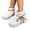 White, variant on Women’s Fluffy Platform Ankle Snow Boots, Round Toe Lace Up Bow Decor Warm Lined Mini Winter Booties, Slip On Thick Sole Cold Weather Shoes Khaki 36